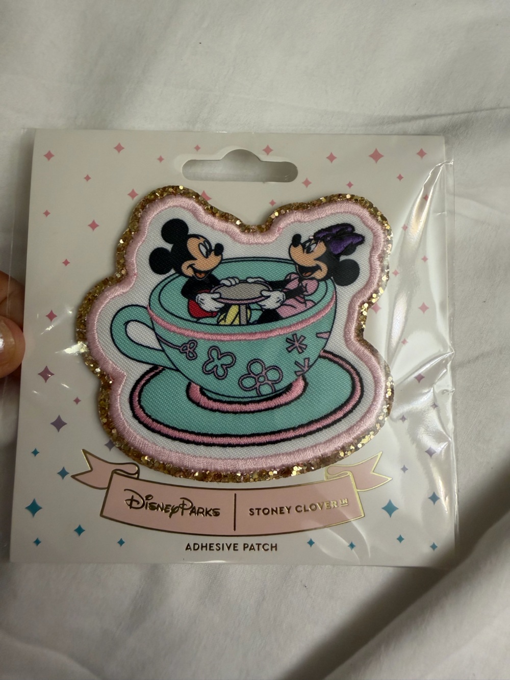 Disney Parks Stoney clover lane Minnie & Mickey Teacup Patch - Mint & Pink